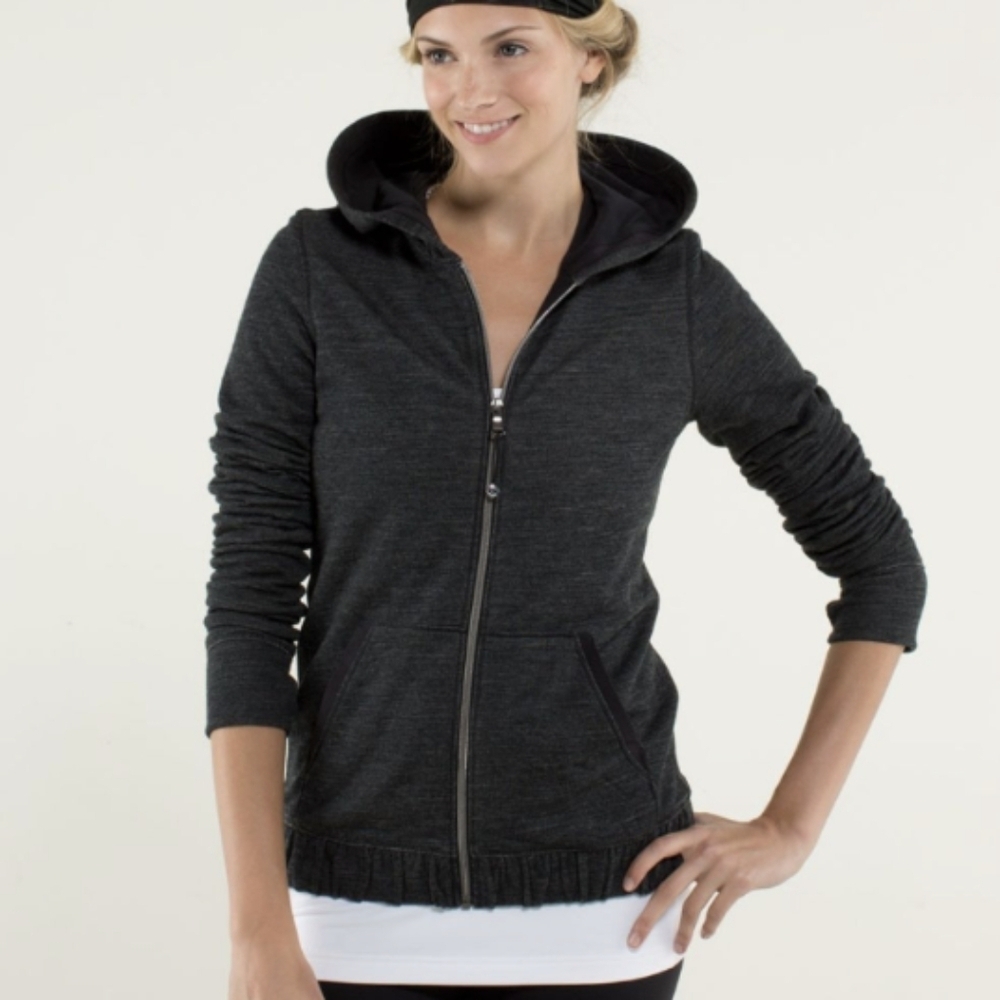 Lululemon Harmonious Hoodie heather Black small @y